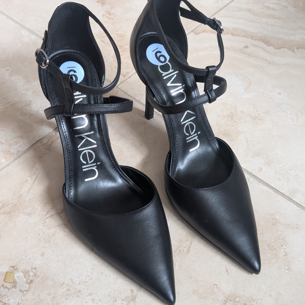 Calvin Klein Black Pointed Toe Heels